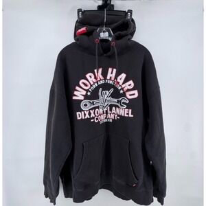 Dixxon Flannel Co Hoodie Black Thick Cozy Work Hard Wrench Mens 2X Ground Up